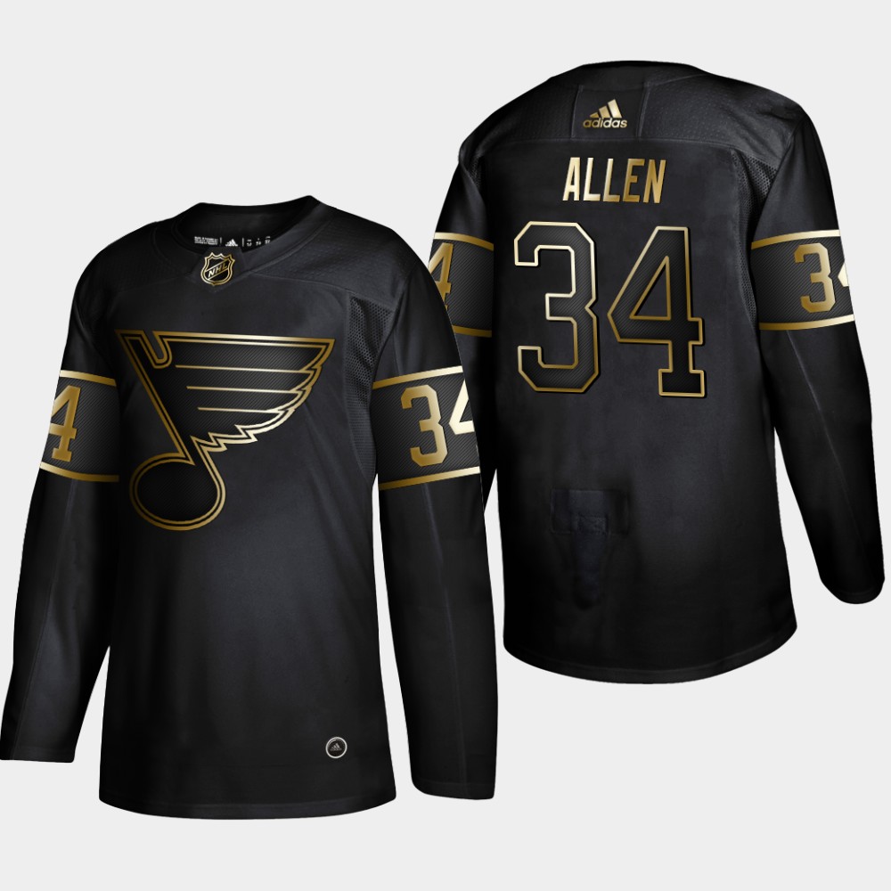 Blues 34 Jake Allen Black Gold Adidas Jersey Blues 34 Jake Allen Black Gold Adidas Jersey