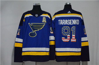 Blues #91 Vladimir Tarasenko Blue USA Flag Adidas Jersey