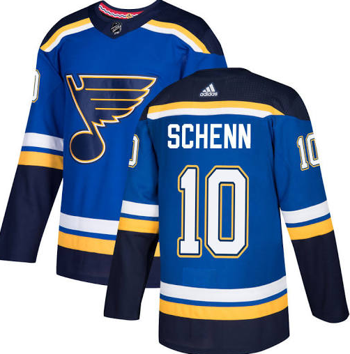 Adidas Blues #10 Brayden Schenn Blue Home Authentic Stitched Men's NHL Jersey