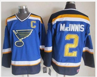 St Louis Blues #2 Al MacInnis Light Blue CCM Throwback Stitched NHL Jersey
