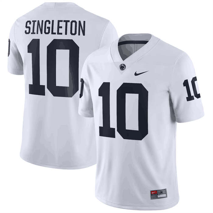 Penn State Nittany Lions #10 Nicholas Singleton white Nike NIL Replica Football Jersey (1)