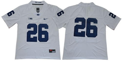 Nittany Lions #26 Saquon Barkley White Limited Stitched College Jersey