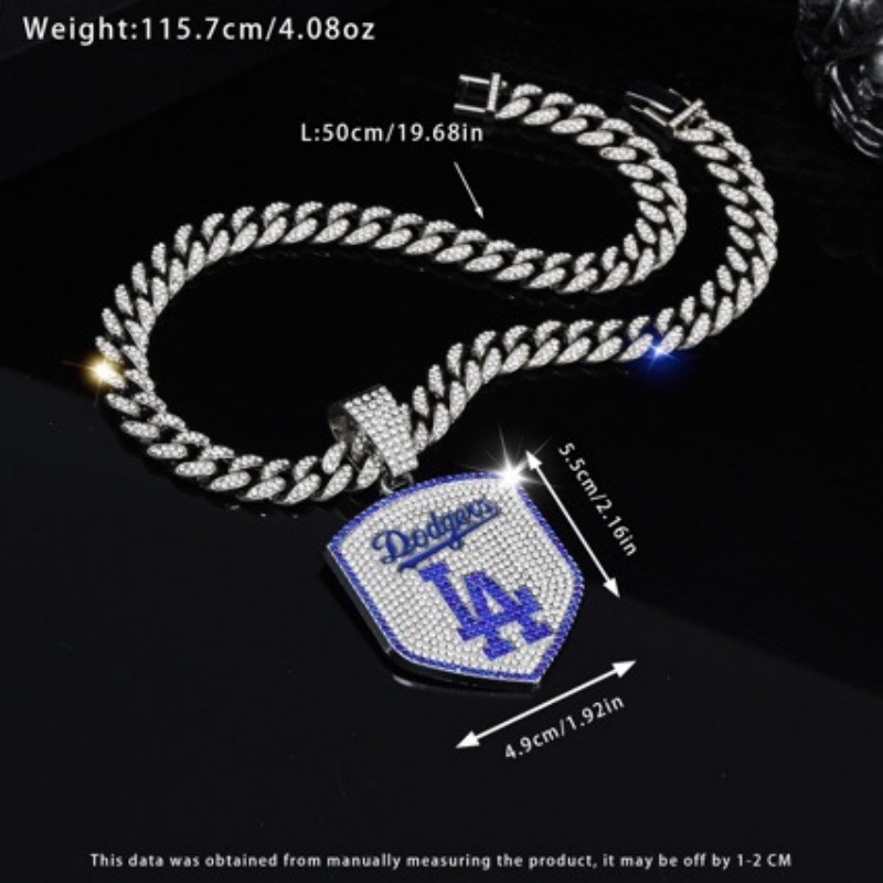 Dodgers Pendant and Necklace Silver