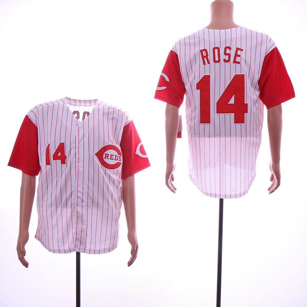 Reds 14 Pete Rose White Throwback Jersey Reds 14 Pete Rose White Throwback Jersey