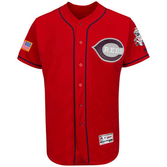 Cincinnati Reds Majestic Fashion Stars & Stripes FlexBase Jersey - Scarlet