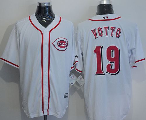 Reds #19 Joey Votto White New Cool Base Stitched MLB Jersey Reds #19 Joey Votto White New Cool Base Stitched MLB Jersey
