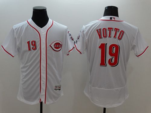 Reds #19 Joey Votto White Flexbase Authentic Collection Stitched MLB Jersey Reds #19 Joey Votto White Flexbase Authentic Collection Stitched MLB Jersey