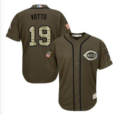 Reds #19 Joey Votto Green Salute to Service Stitched MLB Jersey Reds #19 Joey Votto Green Salute to Service Stitched MLB Jersey
