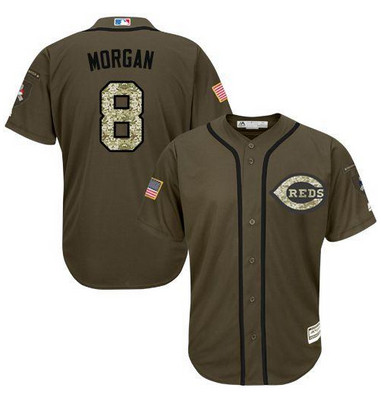 Reds #8 Joe Morgan Green Salute to Service Stitched MLB Jersey Reds #8 Joe Morgan Green Salute to Service Stitched MLB Jersey