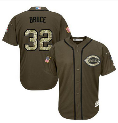 Reds #32 Jay Bruce Green Salute to Service Stitched MLB Jersey