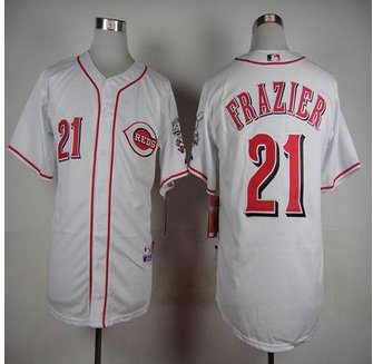 Cincinnati Reds #21 Todd Frazier White Cool Base Stitched Baseball Jersey