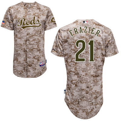 Cincinnati Reds #21 Frazier Authentic Personalized Alternate Camo Jersey
