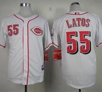 Cincinnati Reds #55 Mat Latos White Cool Base Baseball Jersey Cincinnati Reds #55 Mat Latos White Cool Base Baseball Jersey