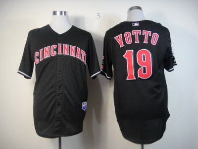 MLB Cincinnati Reds 19 VOTTO Black Fashion Jerseys MLB Cincinnati Reds 19 VOTTO Black Fashion Jerseys