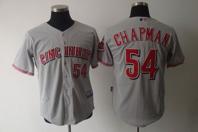 MLB Jerseys Cincinnati Reds 54 CHAPMAN grey