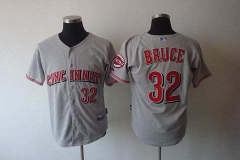 MLB Jerseys Cincinnati Reds 32 BRUCE grey
