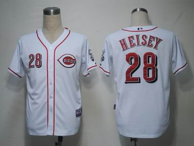 MLB Jerseys Cincinnati Reds 28 Heisey White Cool Base jersey MLB Jerseys Cincinnati Reds 28 Heisey White Cool Base jersey