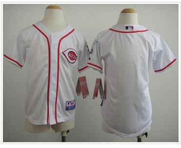 Youth Baseball Cincinnati Reds Blank White Cool Base Stitched Baseball Jersey