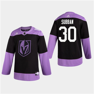 Men's Golden Knights #30 Malcolm Subban Hockey Fights Cancer Practice Jersey