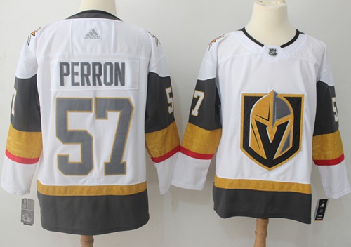 Adidas Golden Knights #57 David Perron White Road Authentic Stitched NHL Jersey