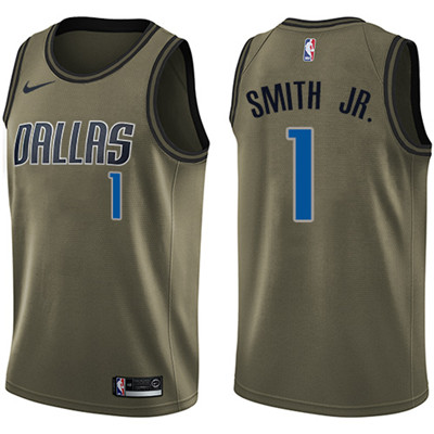 Nike Mavericks #1 Dennis Smith Jr. Green Salute to Service Youth NBA Swingman Jersey Nike Mavericks #1 Dennis Smith Jr. Green Salute to Service Youth NBA Swingman Jersey