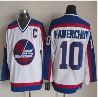 Winnipeg-Jets #10 Dale Hawerchuk White Blue CCM Throwback Stitched NHL Jersey
