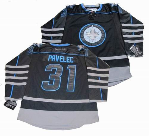 Winnipeg Jets 31 Ondrej Pavelec black ice Jersey