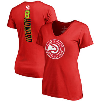 Women's Atlanta Hawks Dwight Howard Red Backer V-Neck T-Shirt
