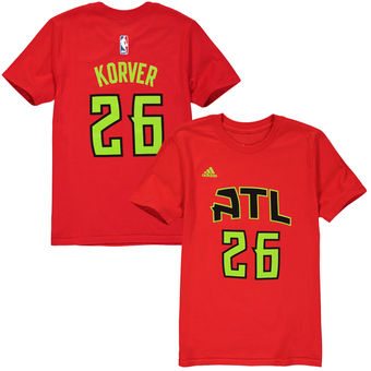 Youth Atlanta Hawks Kyle Korver Red Game Time Flat Name and Number T-Shirt