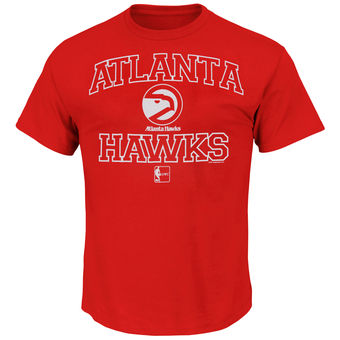 Men's Atlanta Hawks Majestic Red Heart and Soul Hardwood Classics T-Shirt