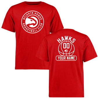 Men's Atlanta Hawks Red Core Issued Personalized Name & Number T-Shirt