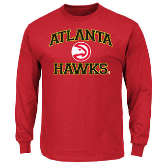 Men's Atlanta Hawks Majestic Red Heart and Soul Long Sleeve T-Shirt