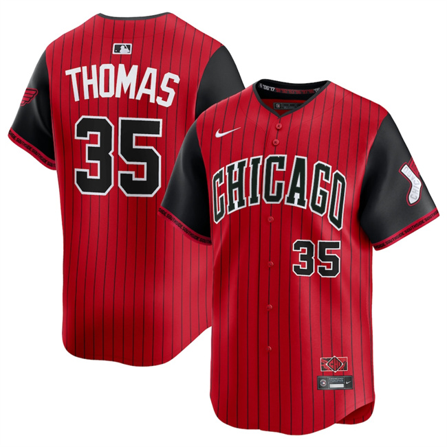 Youth Chicago White Sox #35 Frank Thomas Red Black 2025 City Connect Limited Stitched Baseball Jersey