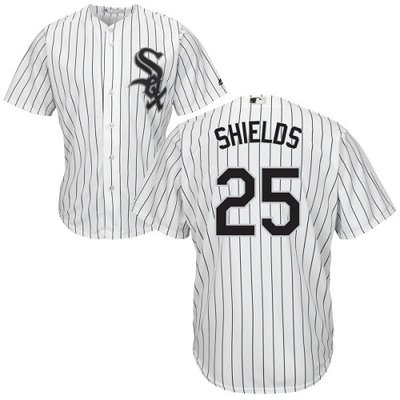 White Sox #25 James Shields White(Black Strip) Home Cool Base Stitched Youth MLB Jersey