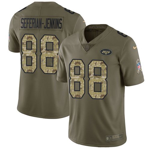 Nike Jets 88 Austin Seferian-Jenkins Olive Camo Youth Salute To Service Limited Jersey
