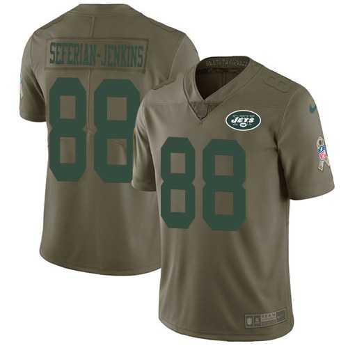 Nike Jets 88 Austin Seferian-Jenkins Olive Youth Salute To Service Limited Jersey