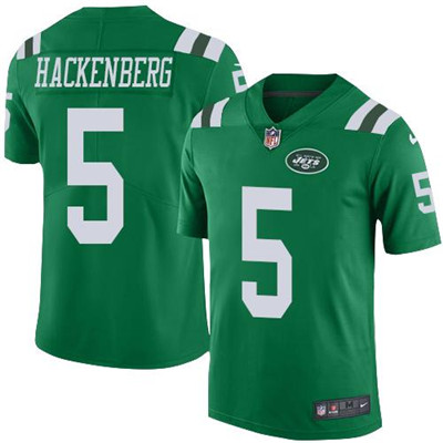 Nike Jets #5 Christian Hackenberg Green Youth Stitched NFL Limited Rush Jersey