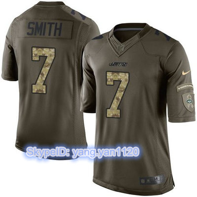 Nike Jets #7 Geno Smith Green Youth Stitched NFL Limited Salute to Service Jersey