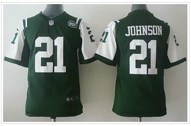 Youth Jets #21 Chris Johnson Green Team Color NFL Elite Jersey