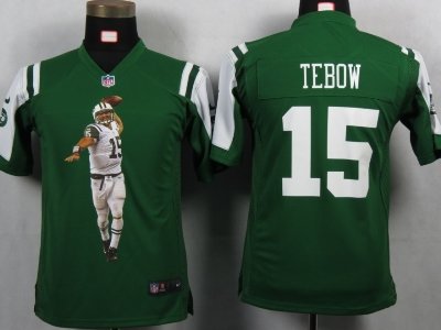 Youth NEW New York Jets 15 Tebow Green Portrait Fashion Game Jerseys