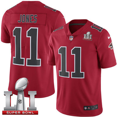 Nike Falcons #11 Julio Jones Red Super Bowl LI 51 Youth Stitched NFL Limited Rush Jersey