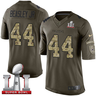 Nike Falcons #44 Vic Beasley Jr Green Super Bowl LI 51 Youth Stitched NFL Limited Salute to Service Jersey