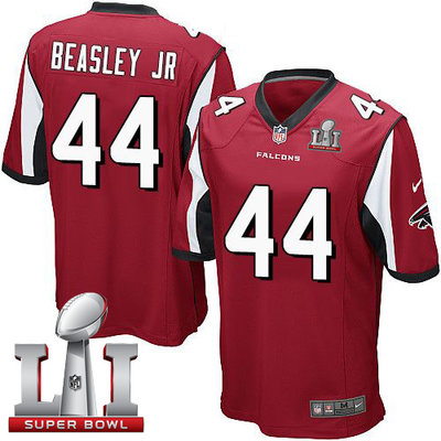 Nike Falcons #44 Vic Beasley Jr Red Team Color Super Bowl LI 51 Youth Stitched NFL Elite Jersey