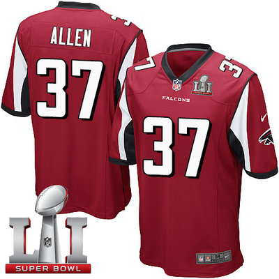 Nike Falcons #37 Ricardo Allen Red Team Color Super Bowl LI 51 Youth Stitched NFL Elite Jersey