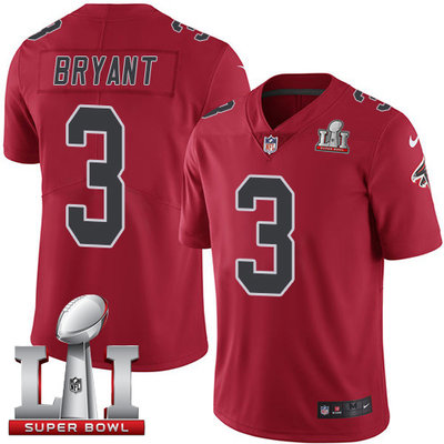 Nike Falcons #3 Matt Bryant Red Super Bowl LI 51 Youth Stitched NFL Limited Rush Jersey Nike Falcons #3 Matt Bryant Red Super Bowl LI 51 Youth Stitched NFL Limited Rush Jersey