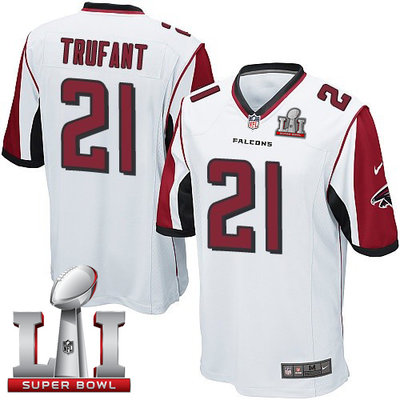 Nike Falcons #21 Desmond Trufant White Super Bowl LI 51 Youth Stitched NFL Elite Jersey