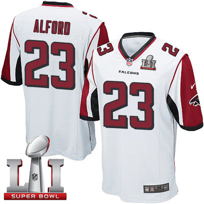 Nike Falcons #23 Robert Alford White Super Bowl LI 51 Youth Stitched NFL Elite Jersey