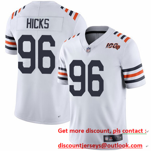 Bears #96 Akiem Hicks White Alternate Youth Stitched Football Vapor Untouchable Limited 100th Season Jersey