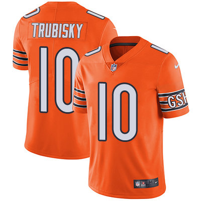 Nike Bears #10 Mitchell Trubisky Orange Youth Stitched NFL Limited Rush Jersey Nike Bears #10 Mitchell Trubisky Orange Youth Stitched NFL Limited Rush Jersey