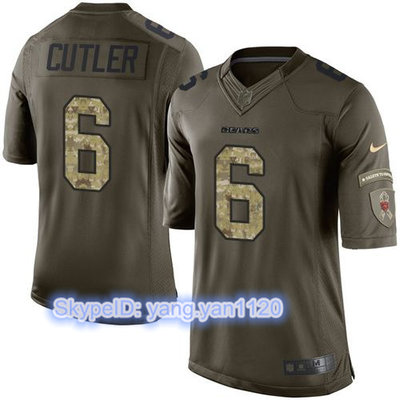 Nike Bears #6 Jay Cutler Green Youth Stitched NFL Limited Salute to Service Jersey
